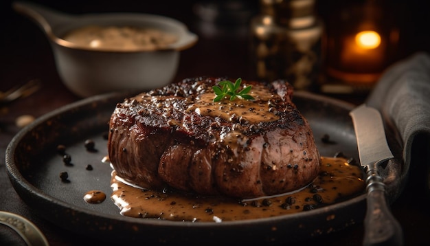 Ojo de bife sellado al fuego